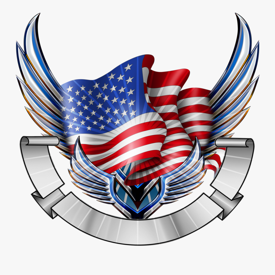 Flying Eagle Flag - Eagle With Flag Logo, Transparent Clipart