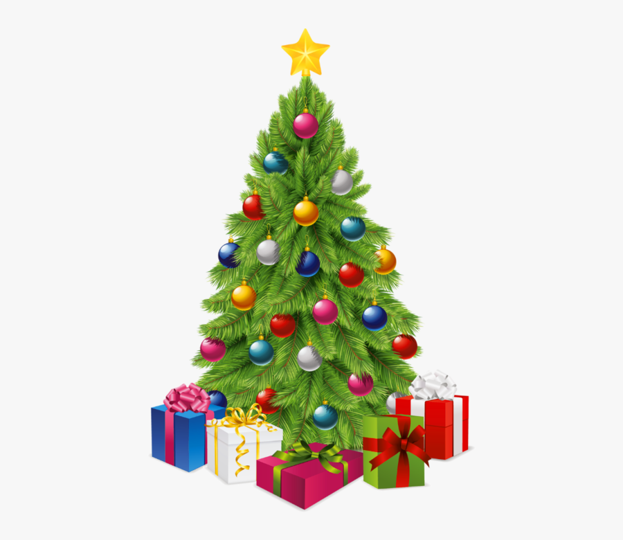 Christmas Tree With Presents Clipart - Transparent Christmas Tree Clipart, Transparent Clipart