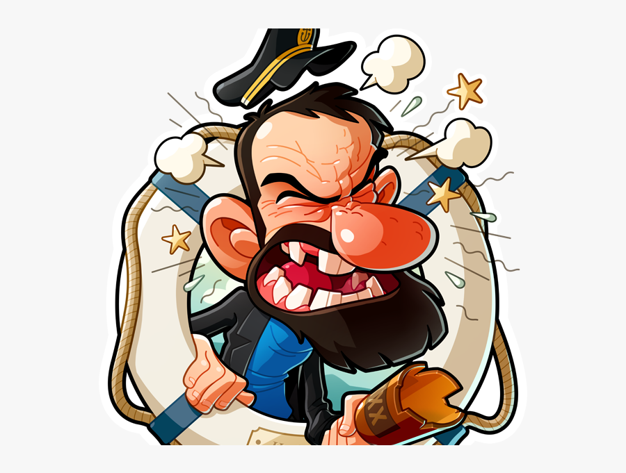 Captain Haddock Crest Fanart Cartoon Face Angry Design - Kapten Haddock Tintin, Transparent Clipart