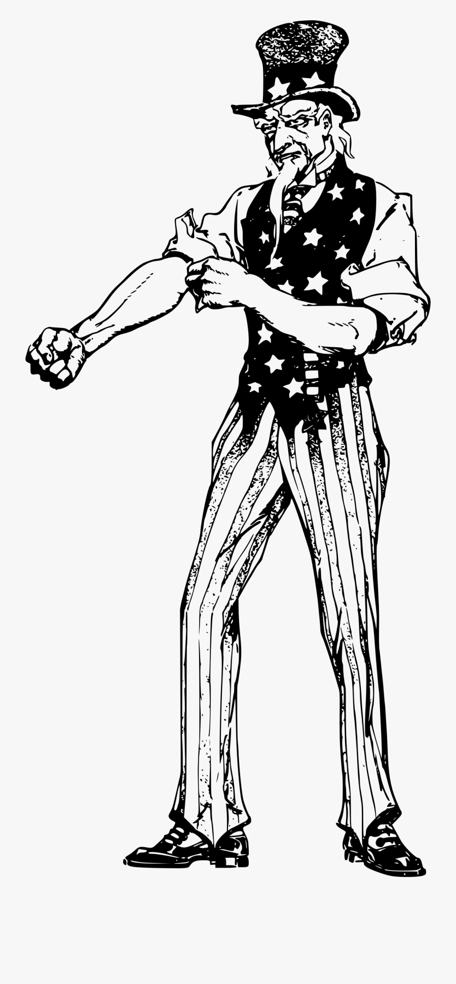 Uncle Sam Clipart President Hat - Uncle Sam Line Art, Transparent Clipart