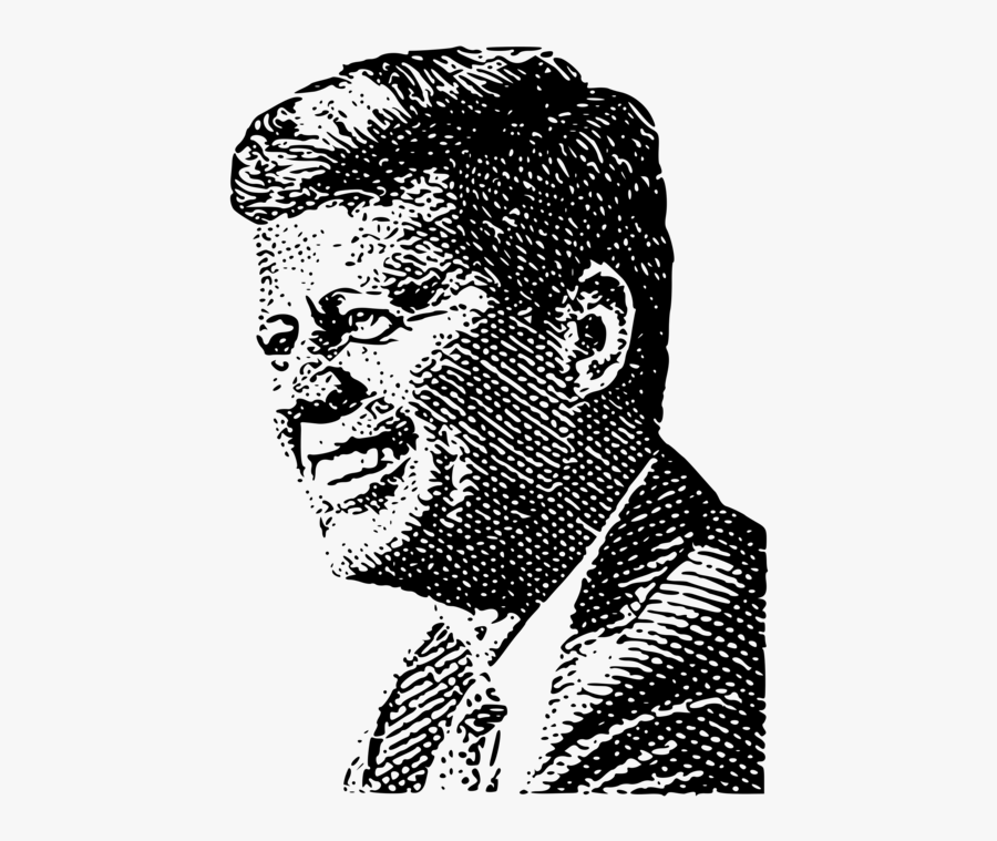 Hairstyle,art,monochrome Photography - John F Kennedy Stamp, Transparent Clipart