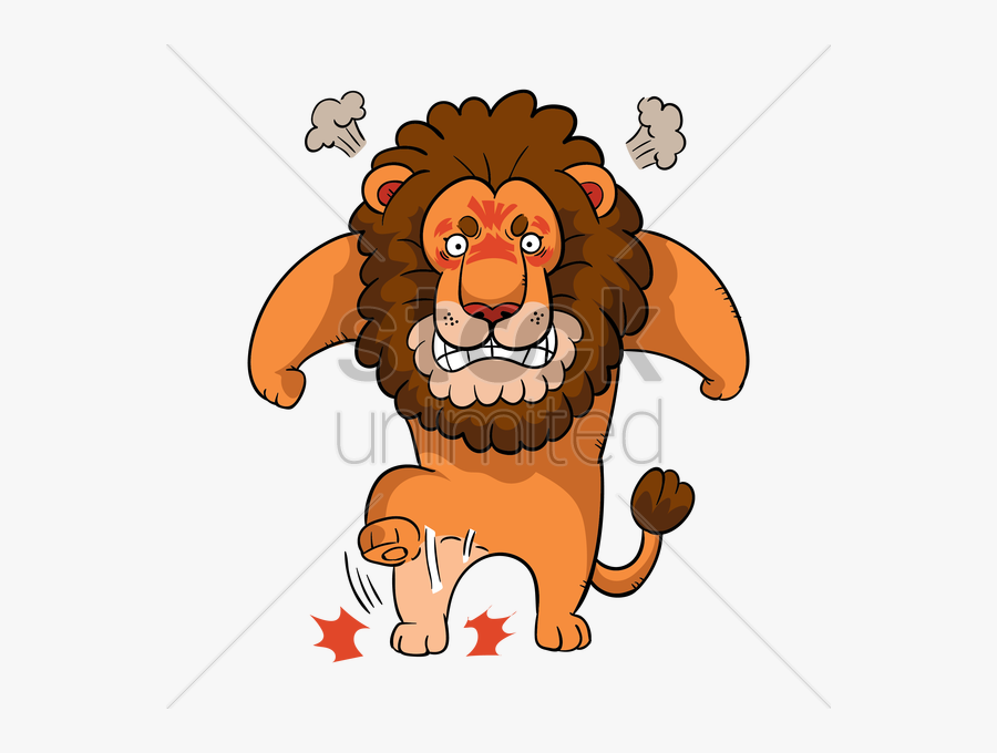 Cartoon Lion Feeling Angry Vector Image - Angry Lion Cartoon Png, Transparent Clipart