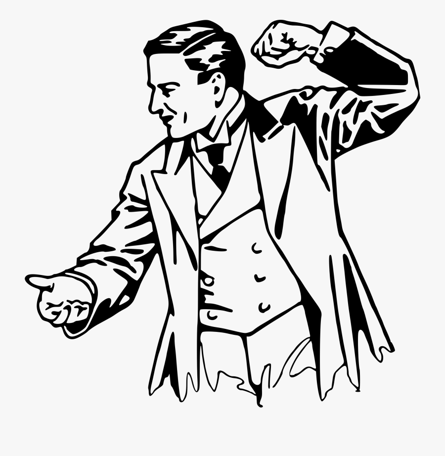 Big Image Png - Angry Man Clipart Black And White, Transparent Clipart