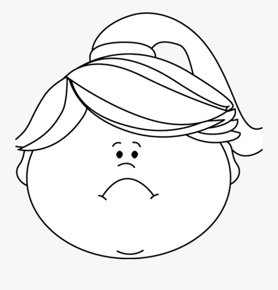 Angry Emoji Clipart Black And White , Png Download - Girl Sad Face Clipart Black And White, Transparent Clipart