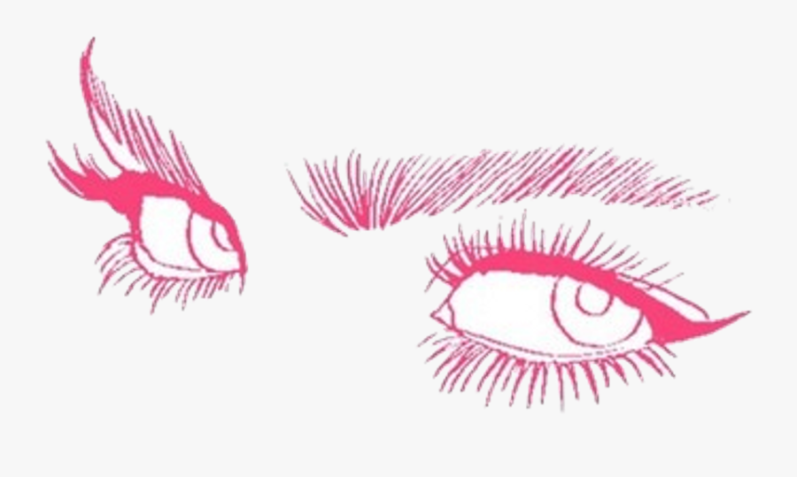 Clip Free Eyes Pink Girl Tumblr - Aesthetic Lashes Transparent Background, Transparent Clipart