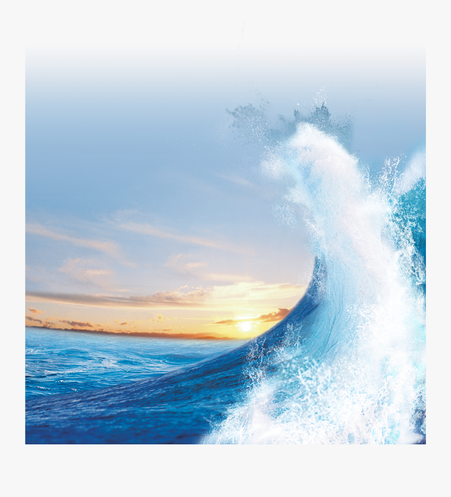 Transparent Sunset Png - Waves Sea Light Blue, Transparent Clipart