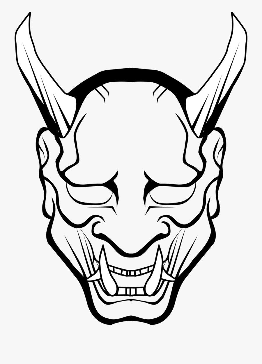Oni Mask Drawing, Transparent Clipart