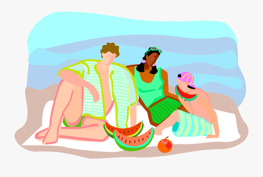 In Sand With Watermelon - Illustration, Transparent Clipart