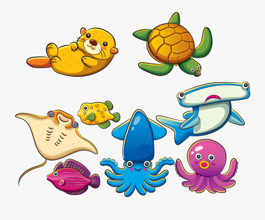 Sea Animal Lives Cartoon - Sea Creatures To Print, Transparent Clipart