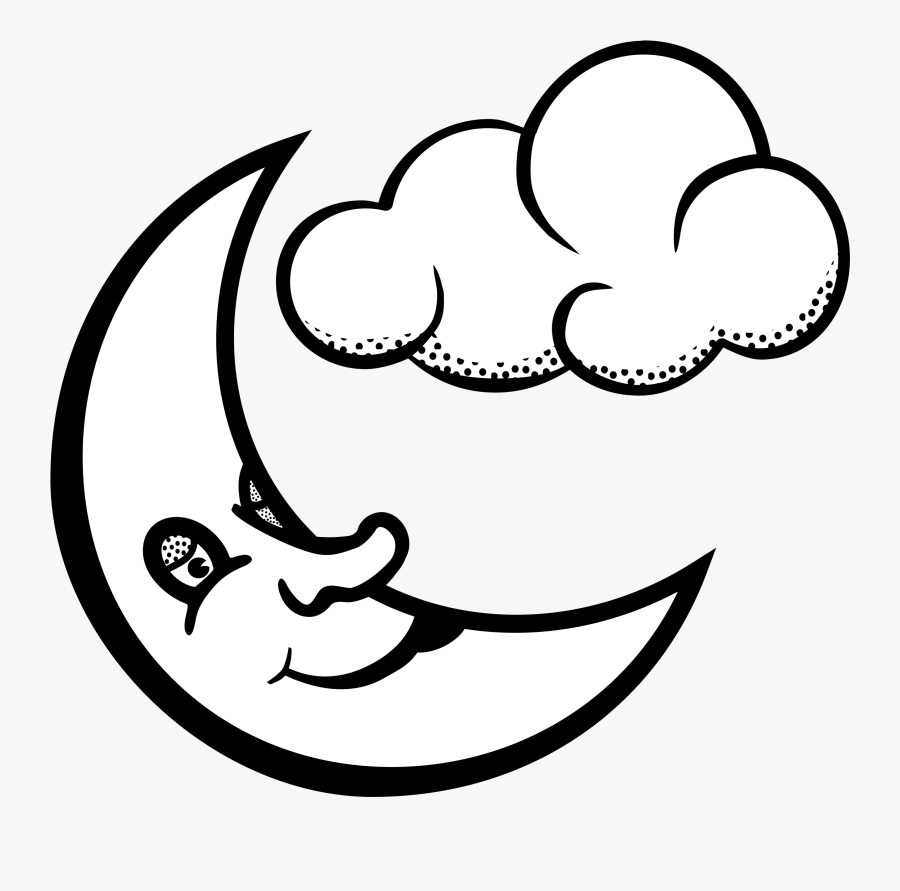Moon Clipart Black And White Download - Line Art Of Moon, Transparent Clipart
