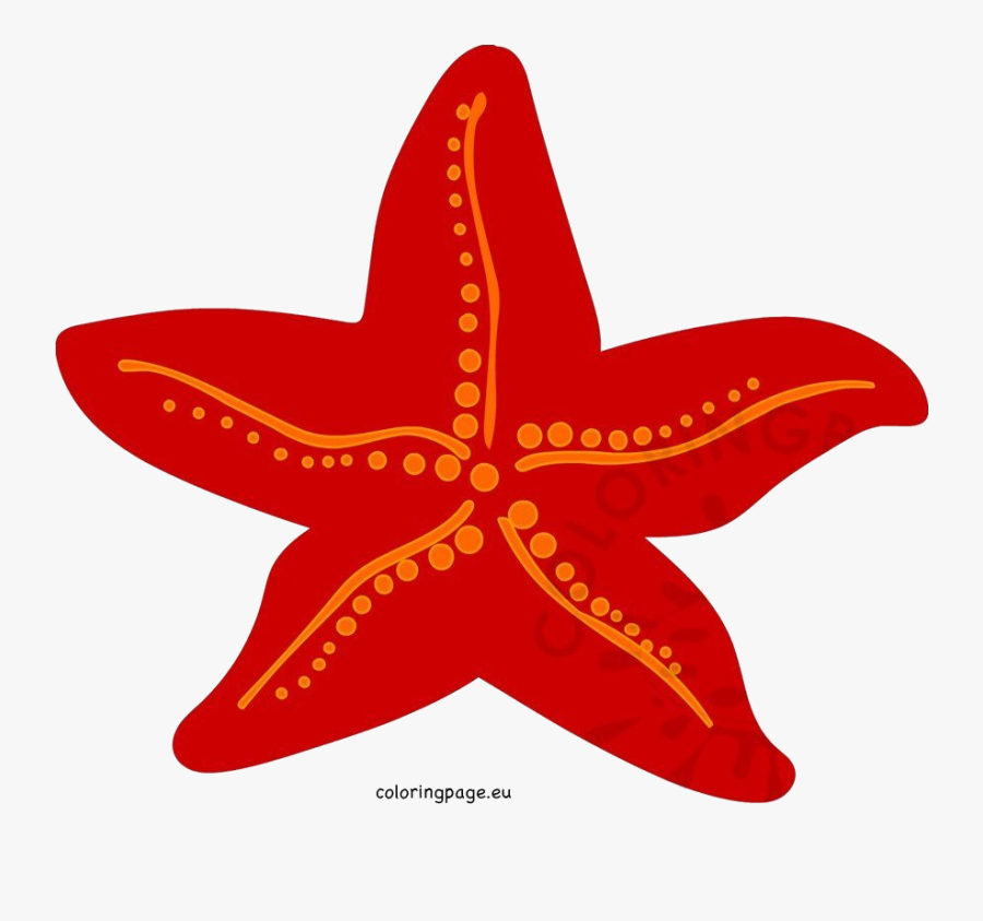 Starfish Red Clipart Sea Life Coloring Page Transparent - Starfish Clipart Red, Transparent Clipart