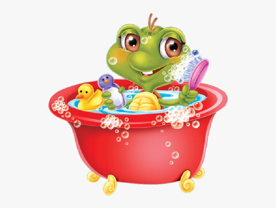 Sauna Clipart 4th July - Turtle In Bath Cartoon, Transparent Clipart