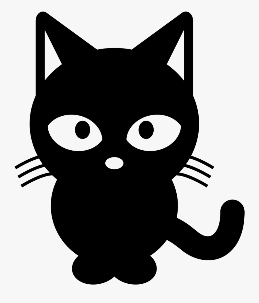 Mad Cat Bath Clipart - Black Cat Clipart Black And White, Transparent Clipart