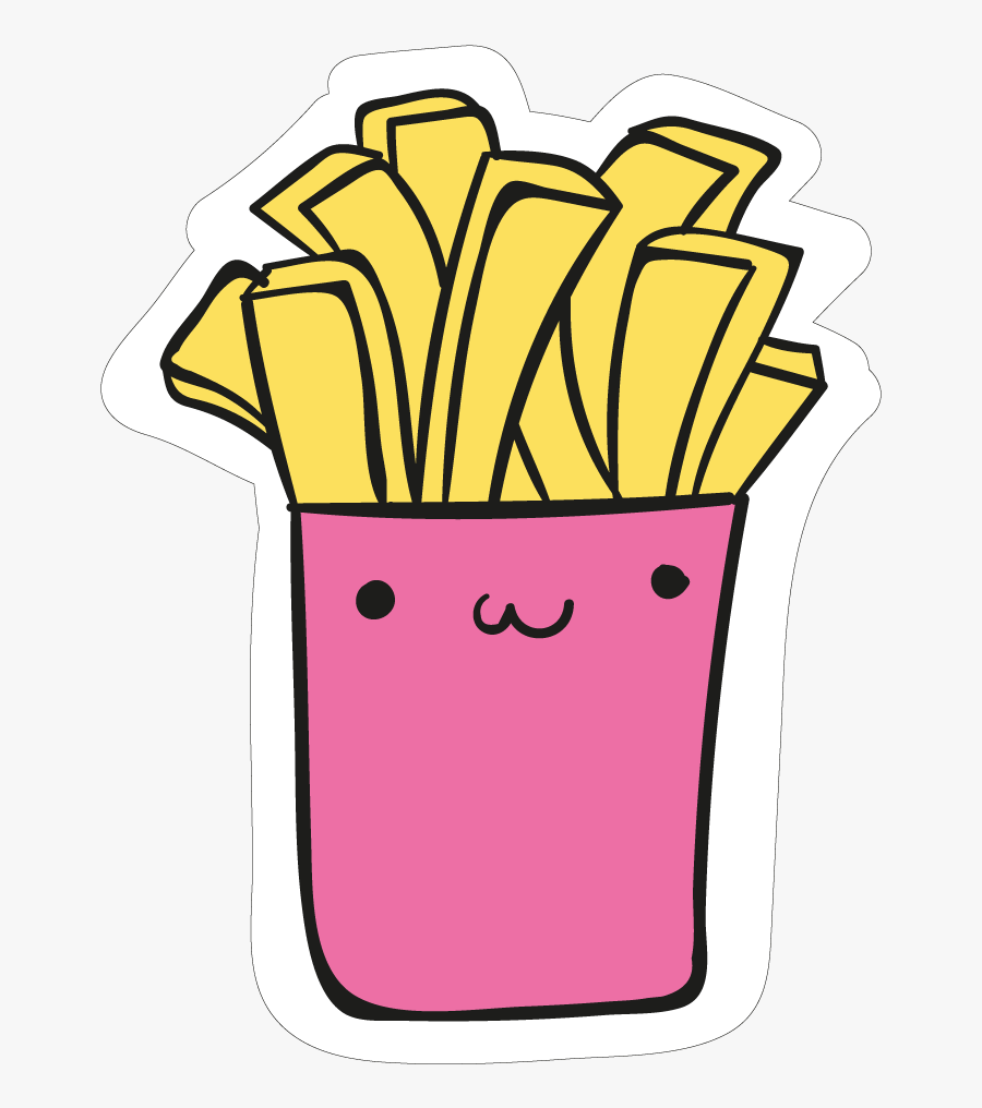 Chip Clipart Cute - French Fries Drawing Cute, Transparent Clipart