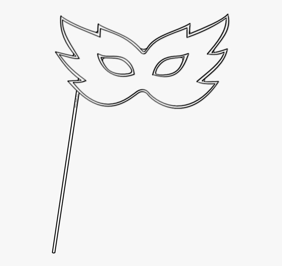 Cat Woman Mask Clipart - Masquerade Mask Drawing Easy, Transparent Clipart