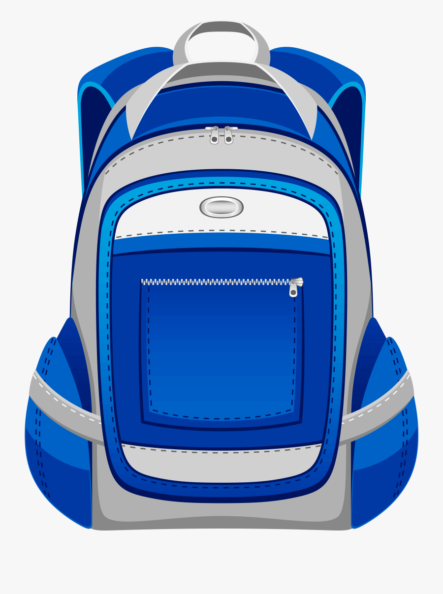 Blue And Grey Backpack Png Vector Clipartu200b Gallery - Backpack Clipart Transparent Background, Transparent Clipart