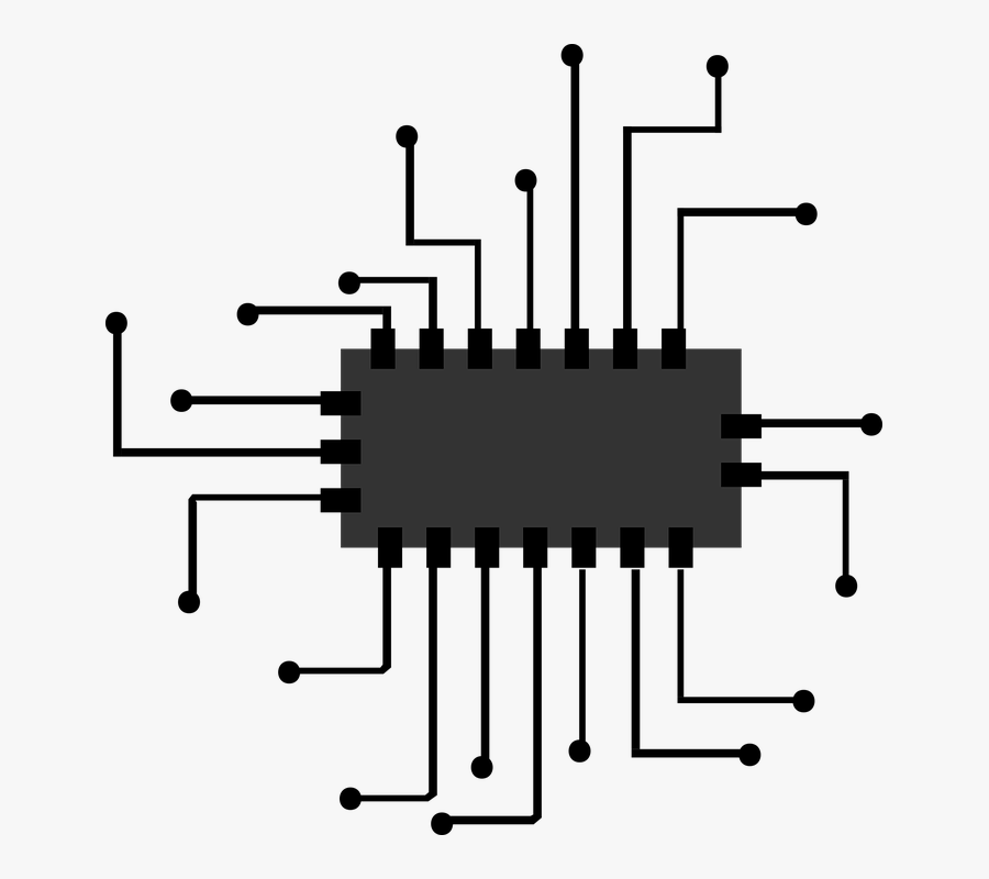 Chip Png Clipart - Technology Clipart Black And White, Transparent Clipart