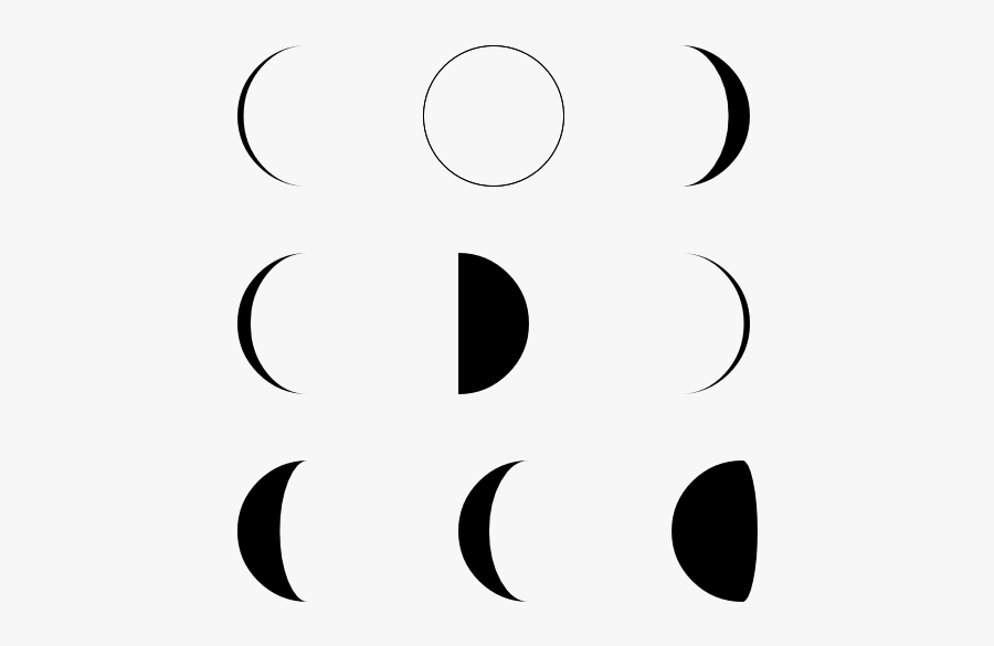 Moon Phases Icons - Phases Of The Moon Icon, Transparent Clipart