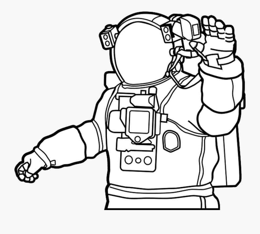 Space Suit Black And White - Drawing Of A Space Suit, Transparent Clipart
