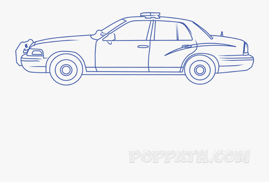 Police Car Drawing At Getdrawings - Police Car, Transparent Clipart