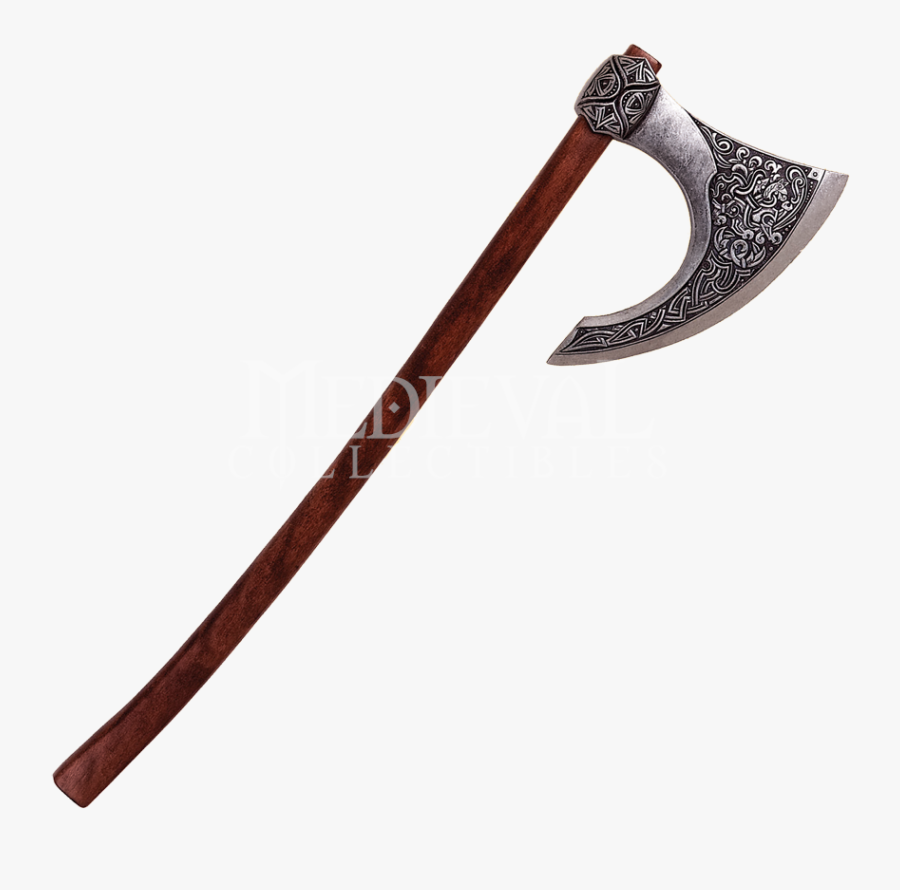 Drawn Axe Double Sword - Two Handed Medieval Battle Axe, Transparent Clipart