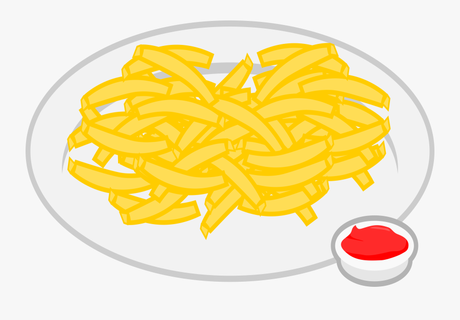 Cuisine,commodity,food - Cartoon French Fries On A Plate, Transparent Clipart
