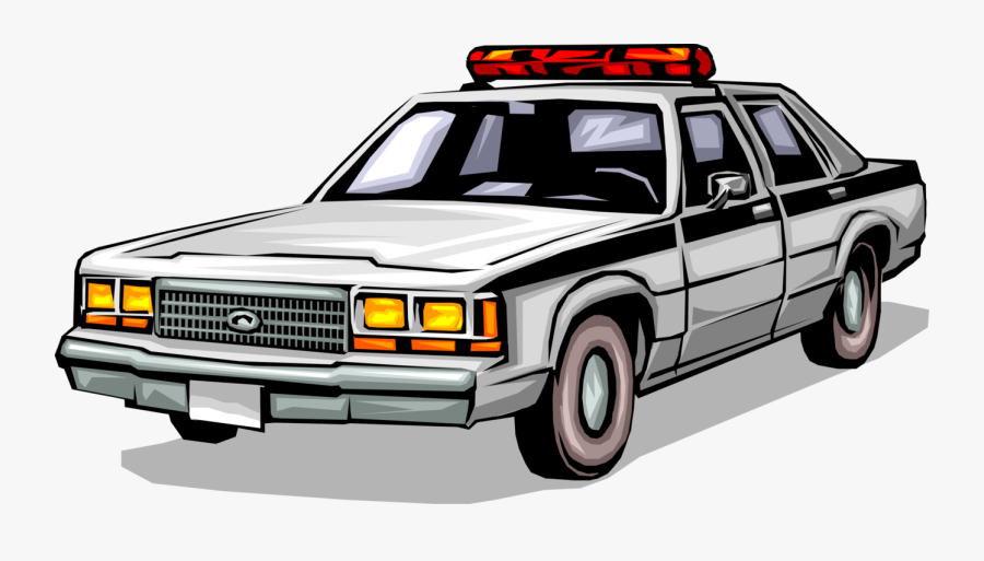 Vector Illustration Of Law Enforcement Police Car Cruiser - Police Car Clip Art, Transparent Clipart