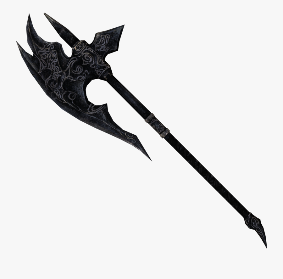 Skyrim Weapons Ax Axe - Two Handed Fantasy Battle Axe, Transparent Clipart