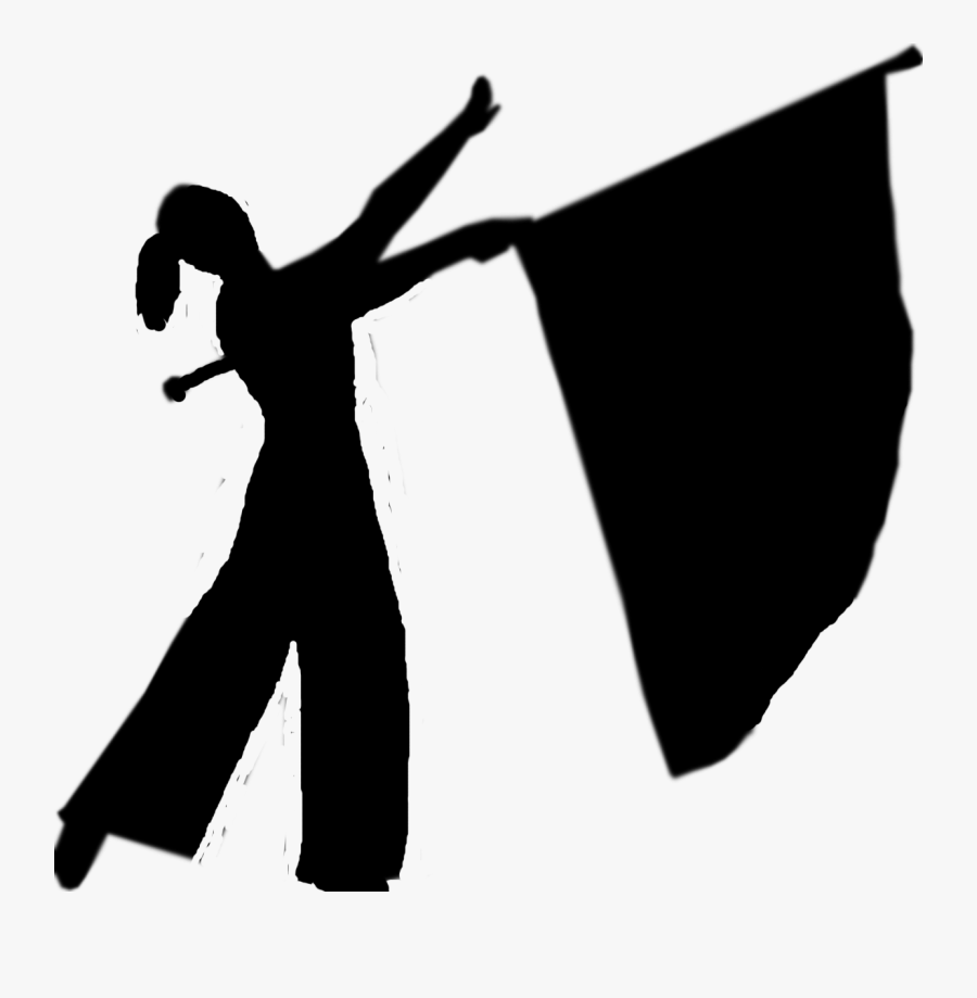 High School Dance Team Clipart - Color Guard Silhouette Png, Transparent Clipart