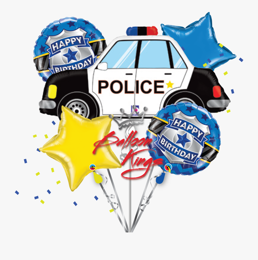 Police Car Bouquet, Transparent Clipart