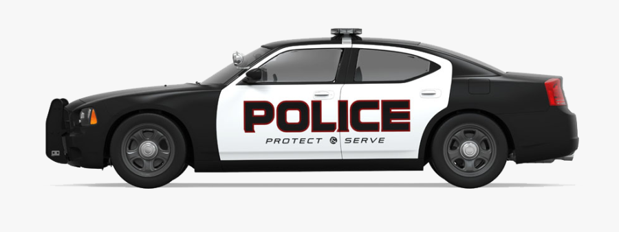Dodge Police Car Black Officer Charger Side Clipart - Transparent Background Police Car Png, Transparent Clipart