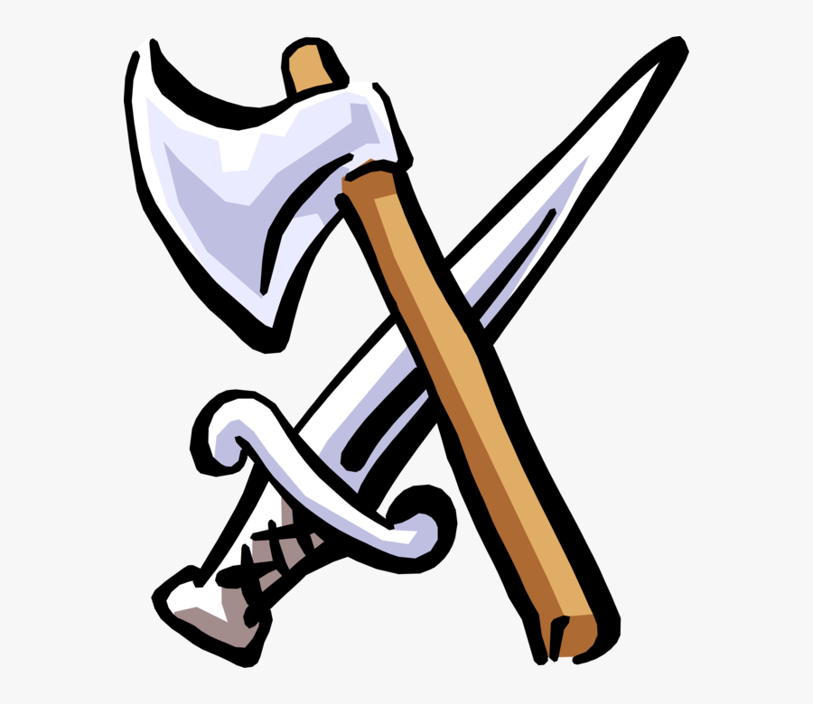 Transparent Sword Vector Png - Sword And Axe Logo, Transparent Clipart
