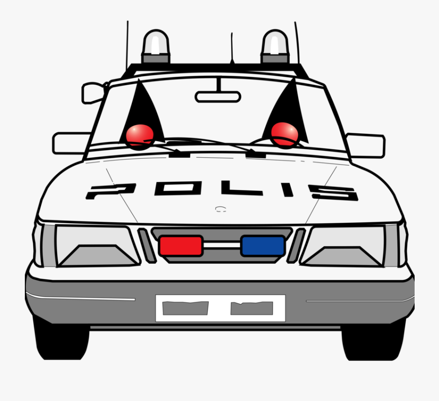 Watercraft,automotive Exterior,compact Car - Front Of A Cop Car Drawing, Transparent Clipart
