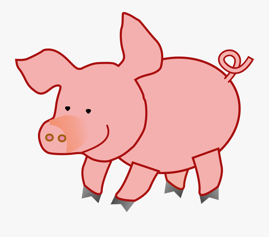 Happy Pig Animal Png 266 - Clip Art Happy Pig, Transparent Clipart