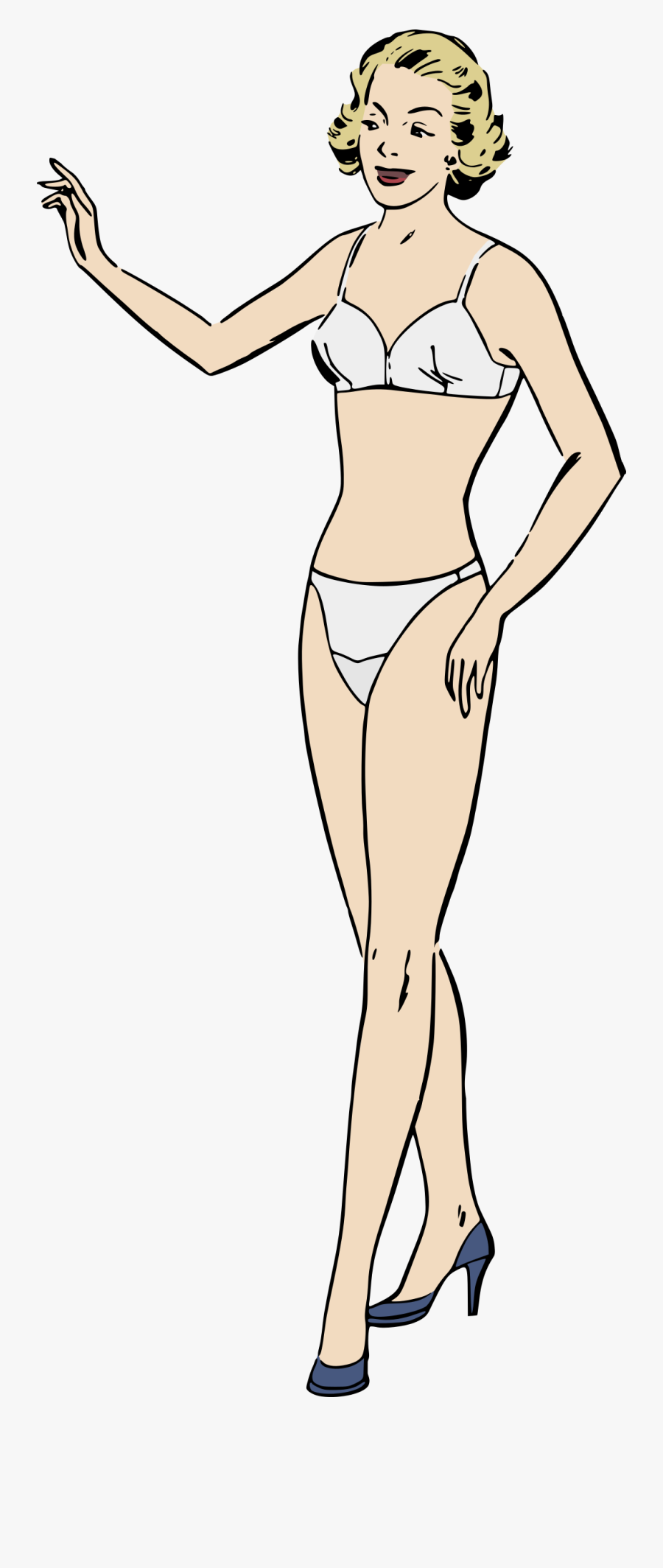 Retro Underwear Colour Clip Arts - Women Wearing Underwear Clipart, Transparent Clipart