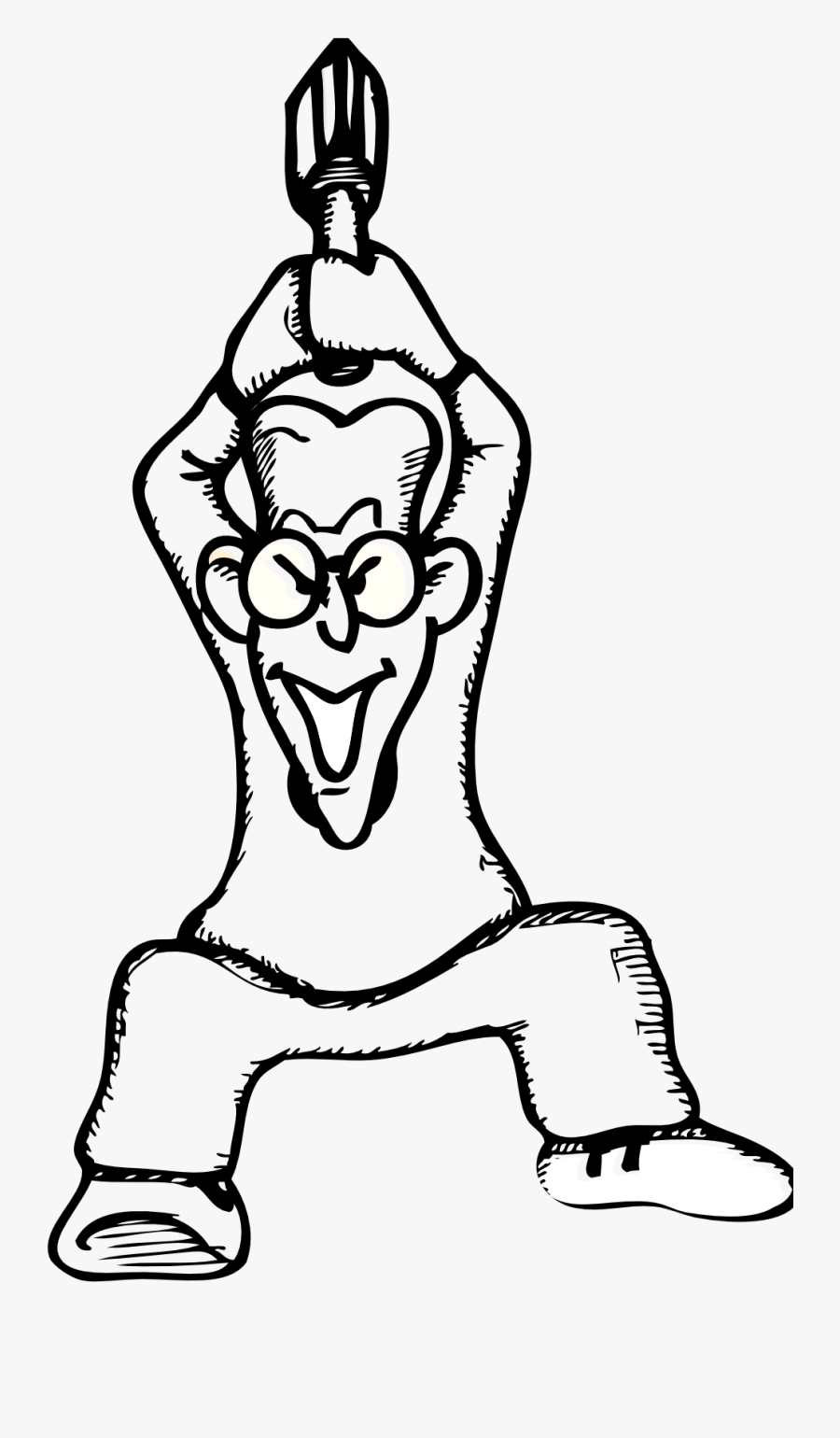 Angry Guy With Axe Black White Line Art 555px - Angry Animated, Transparent Clipart