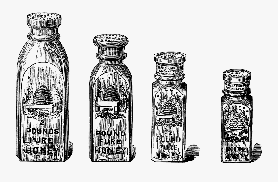 Vintage Clip Art On Graphics Fairy Manualidades And - Vintage Honey Bottle Drawing, Transparent Clipart