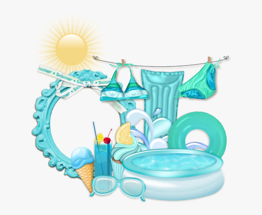 Transparent Pool Party Cliparts - Png Party Frame, Transparent Clipart