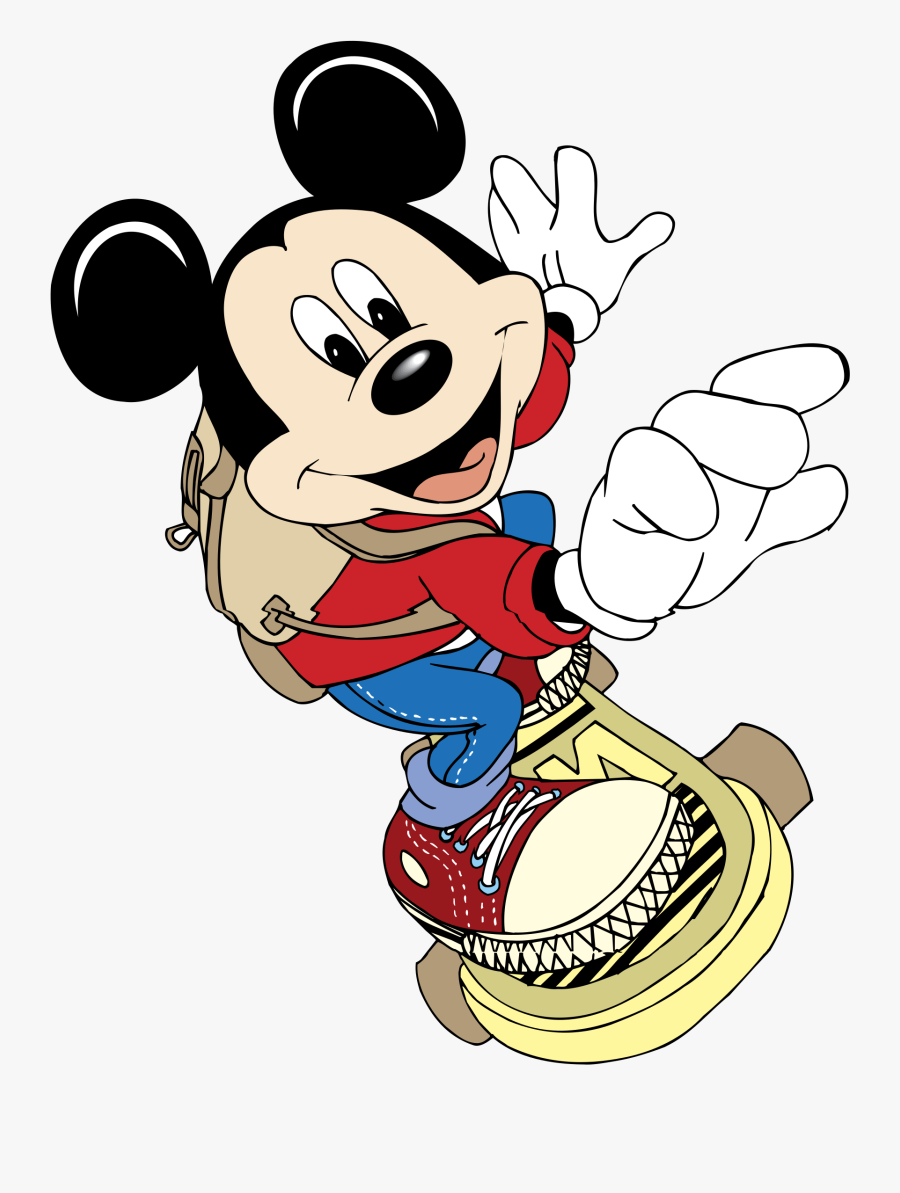 Mickey Mouse Skateboard Walt Disney Vector Graphic - Micky Mouse Vector Design, Transparent Clipart