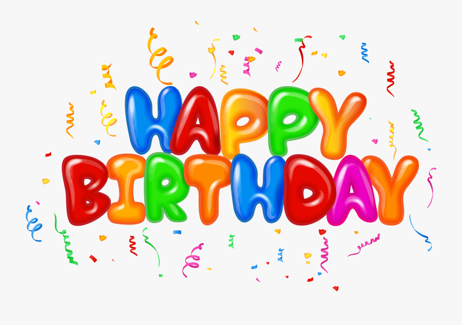 Happy Birthday Text Decor Png Clip Art Image - Happy Birthday Text Png, Transparent Clipart