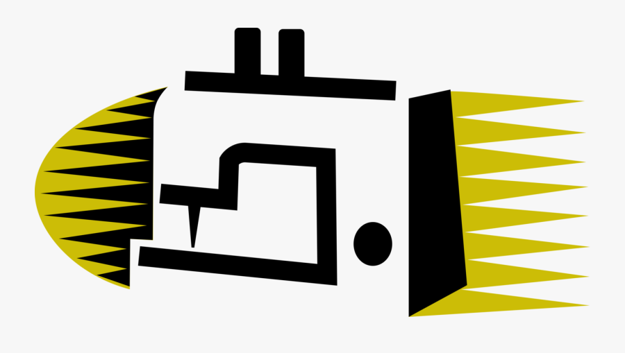 Vector Illustration Of Home Sewing Machine For Stitching, Transparent Clipart