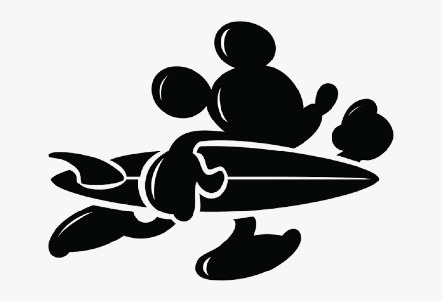 Mickey Mouse Silhouette Clip Art - Surf Mickey Mouse, Transparent Clipart