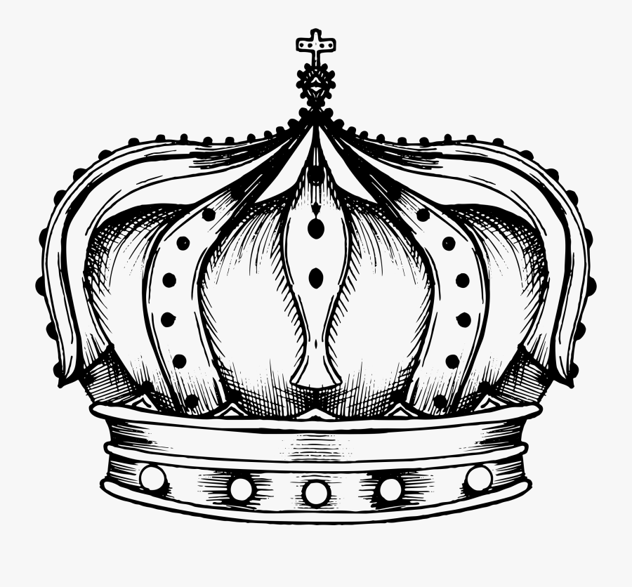 Vintage Crown Line Art - Vintage Crown Illustration Png, Transparent Clipart