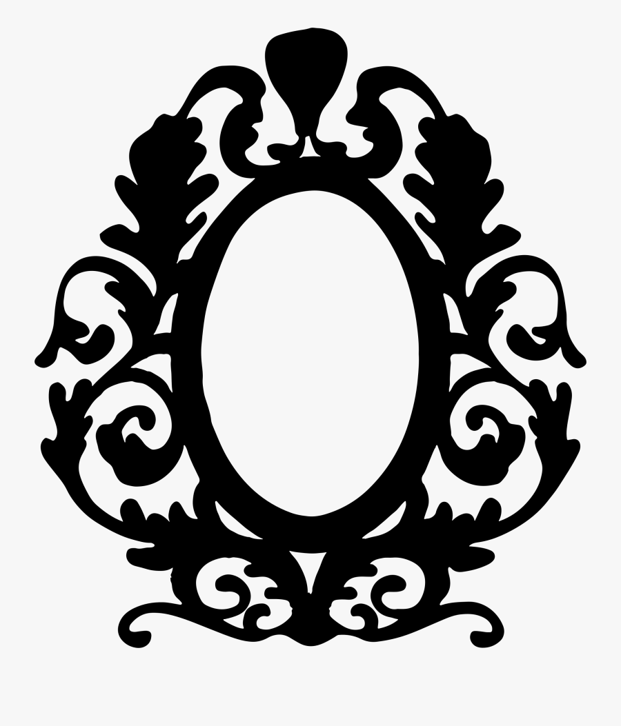 Clipart - - Vintage Oval Frame Silhouette, Transparent Clipart