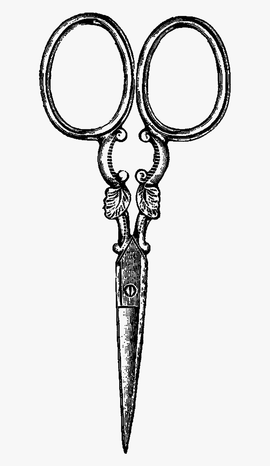 Vintage Scissors Clip Art - Vintage Sewing Black And White Clipart, Transparent Clipart