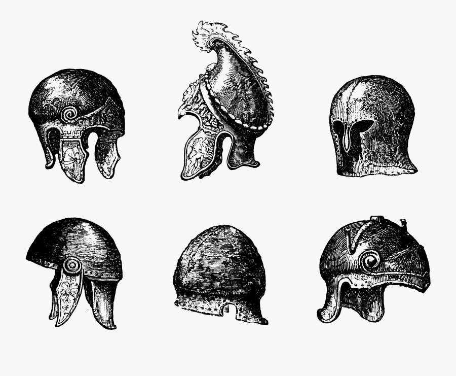 Transparent Roman Helmet Png - Sketch, Transparent Clipart