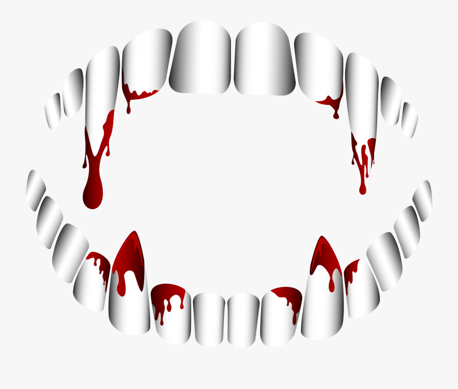 Vampire Fang Tooth Clip Art - Transparent Background Vampire Teeth Png, Transparent Clipart