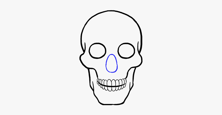 How To Draw A Skull Step - Tete De Mort Facile A Dessiner, Transparent Clipart