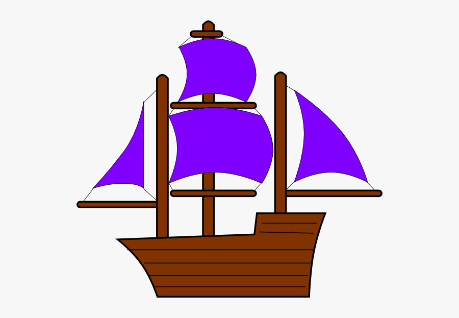 Orange Pirate Ship Clip Art, Transparent Clipart