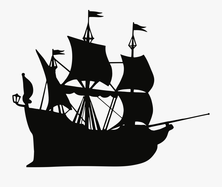 Galleon Ship Silhouette - Ship Silhouette Png, Transparent Clipart